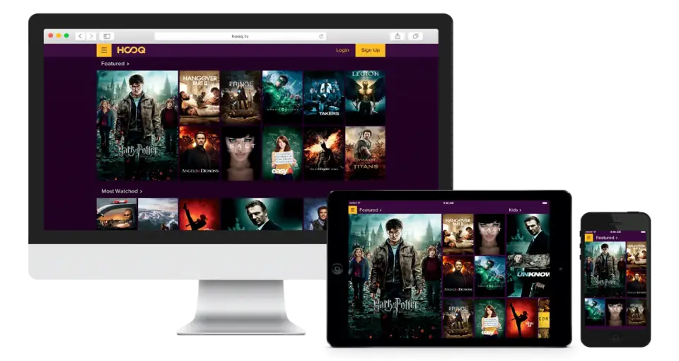 Suscripción IPTV premium en 4K/8K funcionando en ordenador, tablet y móvil
